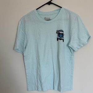 Lands' End Light Blue Kids Tee with Van Graphic